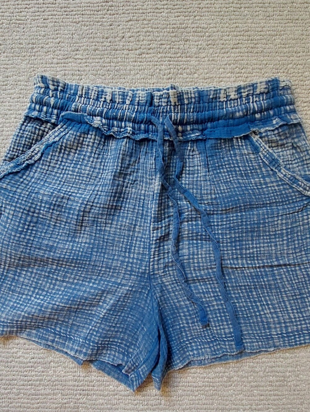 Zenana Distressed Blue Shorts - NWT